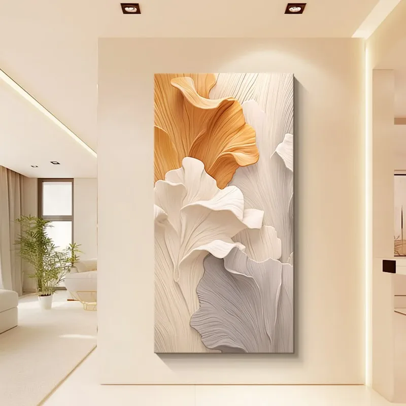 Entry porch decorative painting cream wind abstract art corridor aisle mural three-dimensional sandstone hanging painting