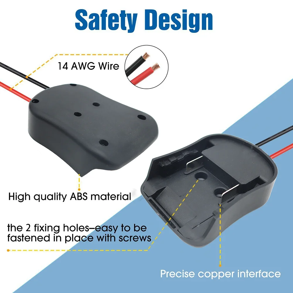 Fuente de alimentación externa para batería de iones de litio, adaptador de conector para Makita, 14,4 V, 18V, BL1830, BL1430