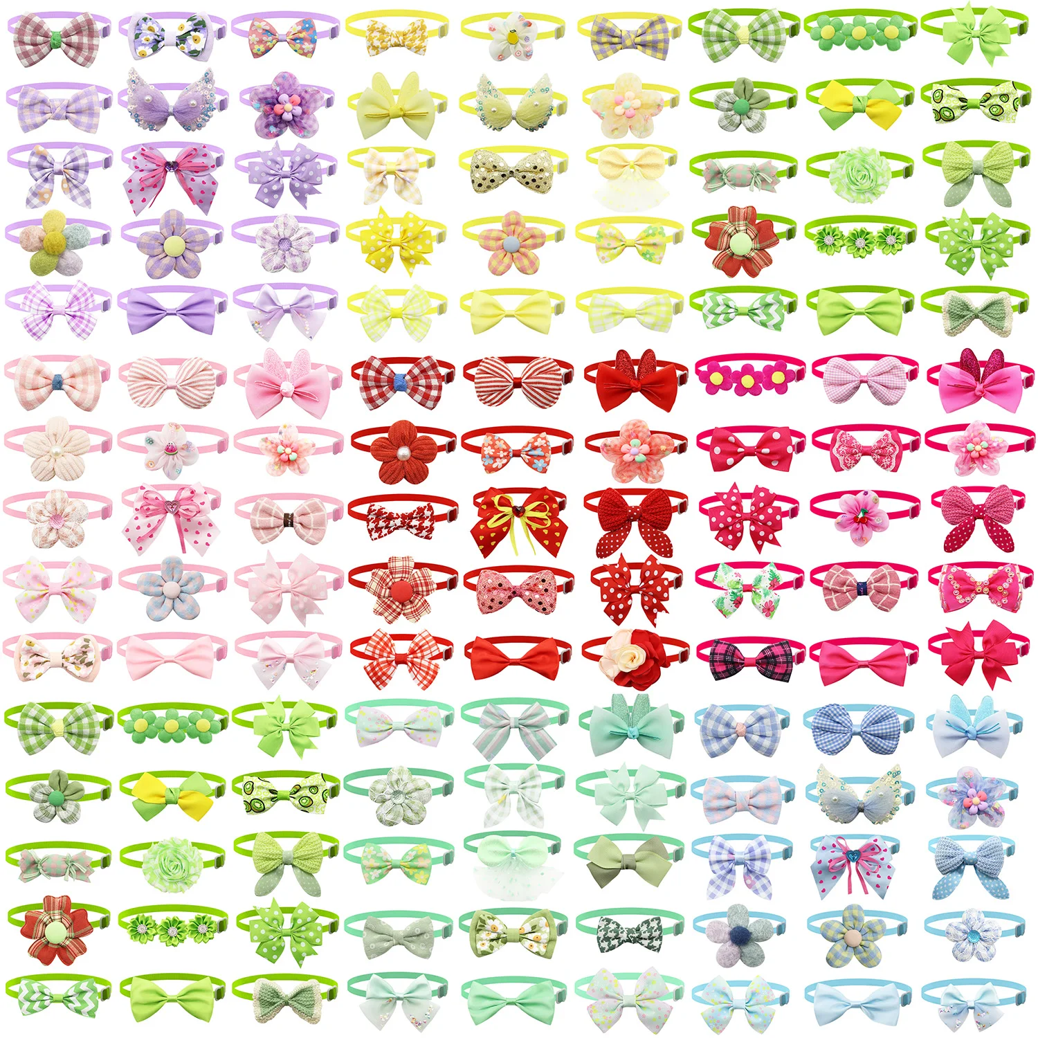 50/100Pcs Pure Color Dog Grooming Bows Cute Dog Accessories Bows Bowknots Cat Pets Bowties Hair Decoration Bows For Dogs