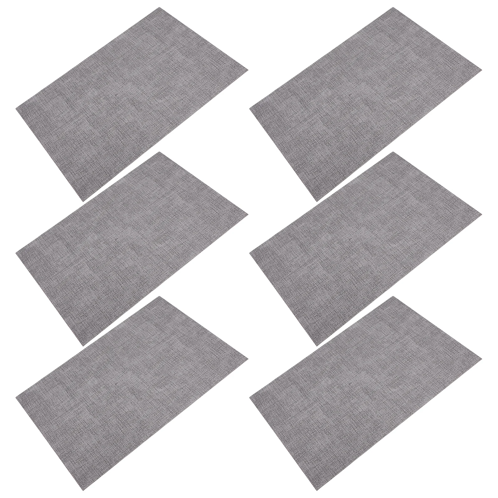 

6Pcs Grey Faux Dining Placemats Waterproof Rectangle Table Mats Heat Resistant Cutlery Rest Home Hotel Restaurant