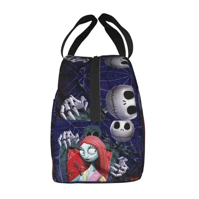 Custom Halloween Insulated Lunch Bag The Nightmare Before Christmas Portable Thermal Cooler Lunch Box Container Tote Bags