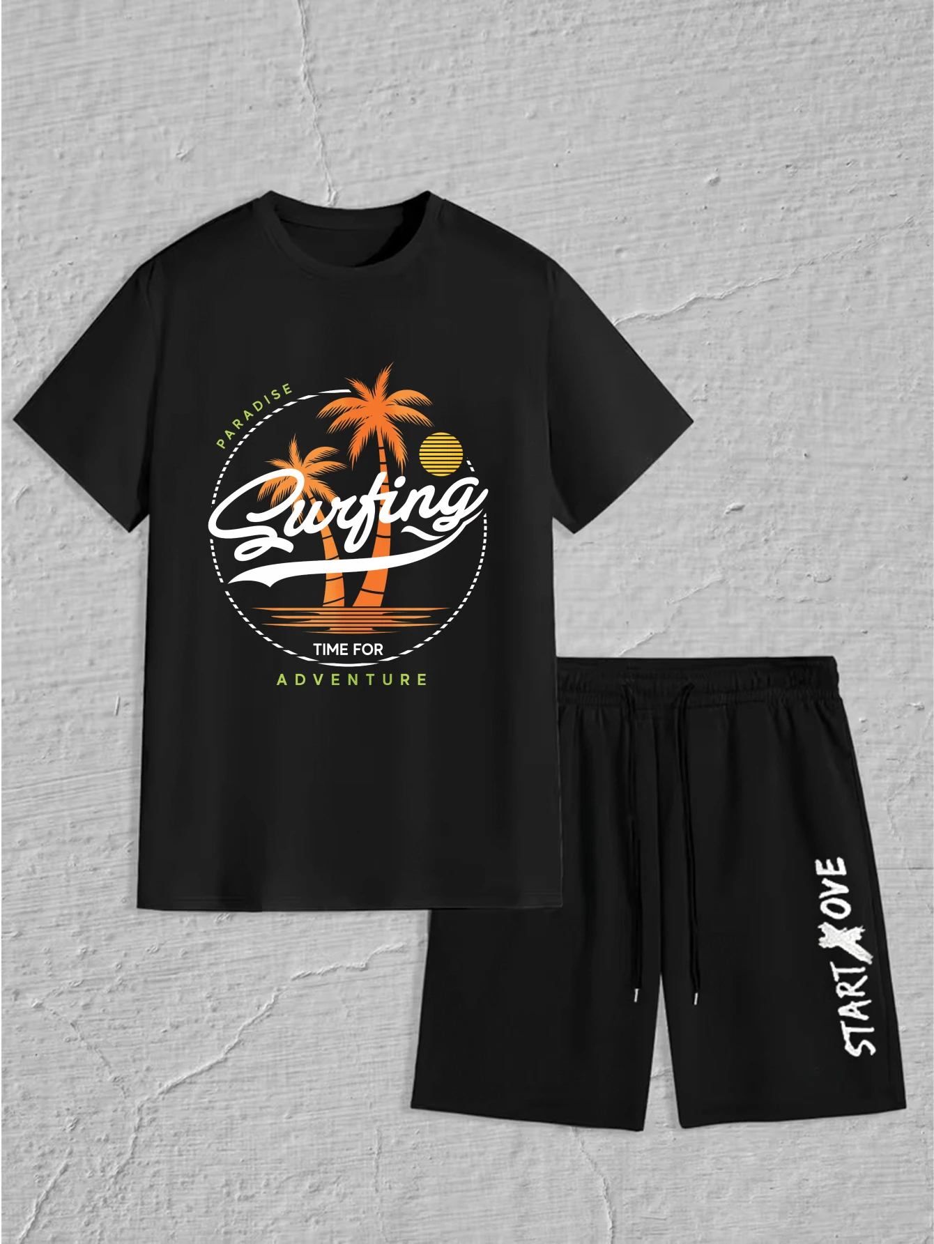 men's set 2025 Summer clothing set new men's sets Printed training suit set men men's clothing set Graphic sports crewneck