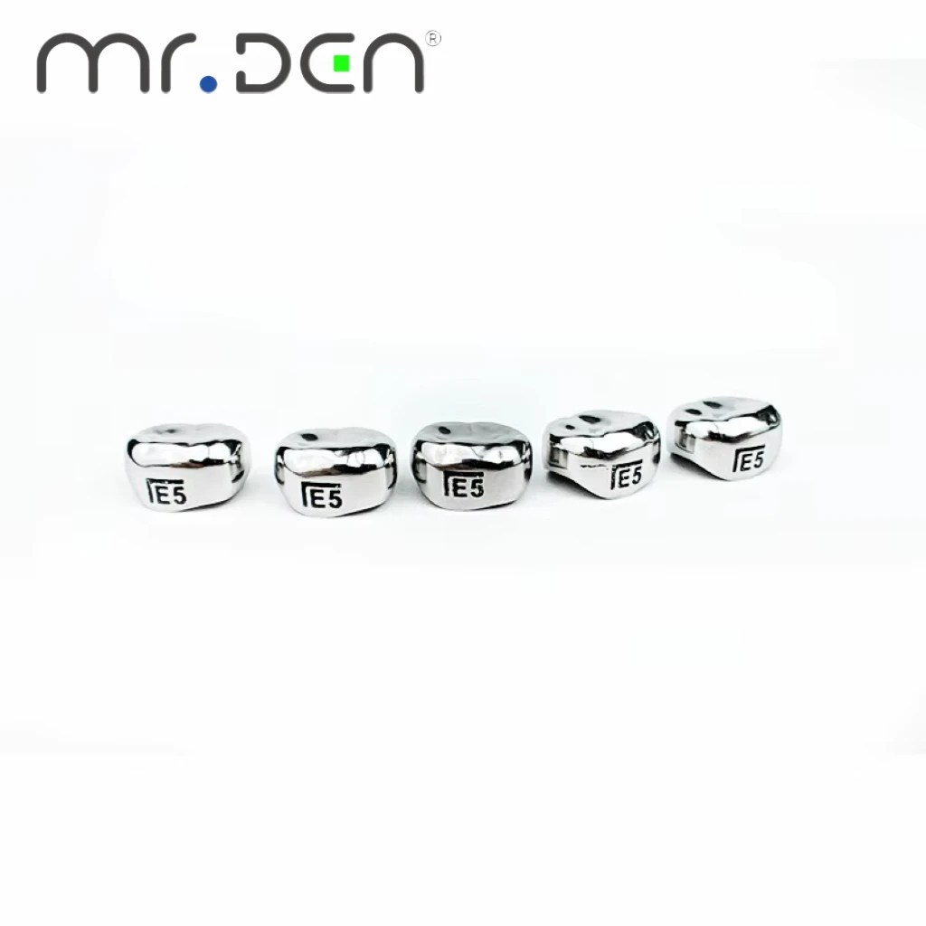 5pcs Pre Formed Stainless Steel Crowns Temporary Dental Oral Molar Crowns for Children
