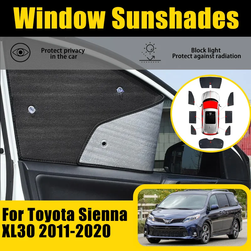 

Full Car Covers Sun Visors For Toyota Sienna XL30 XL40 2011-2020 Car Sun Parasol Window Protector Window Visor Cover Accessories