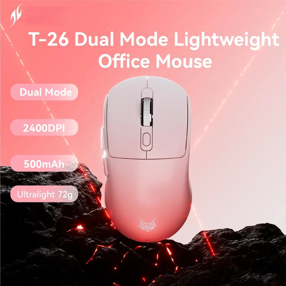 2.4G Bluetooth Dual Mode Gradient Wireless Mouse 72g Lightweight Adjustable DPI Silent Mice For Laptop Desktop Office Daily Use