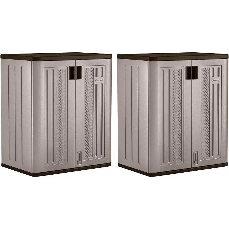 

2 упаковки, 9 куб. футов. Базовый шкаф для хранения, гаражный органайзер из смолы, платиновые металлические шкафы/переносные шкафы и системы хранения