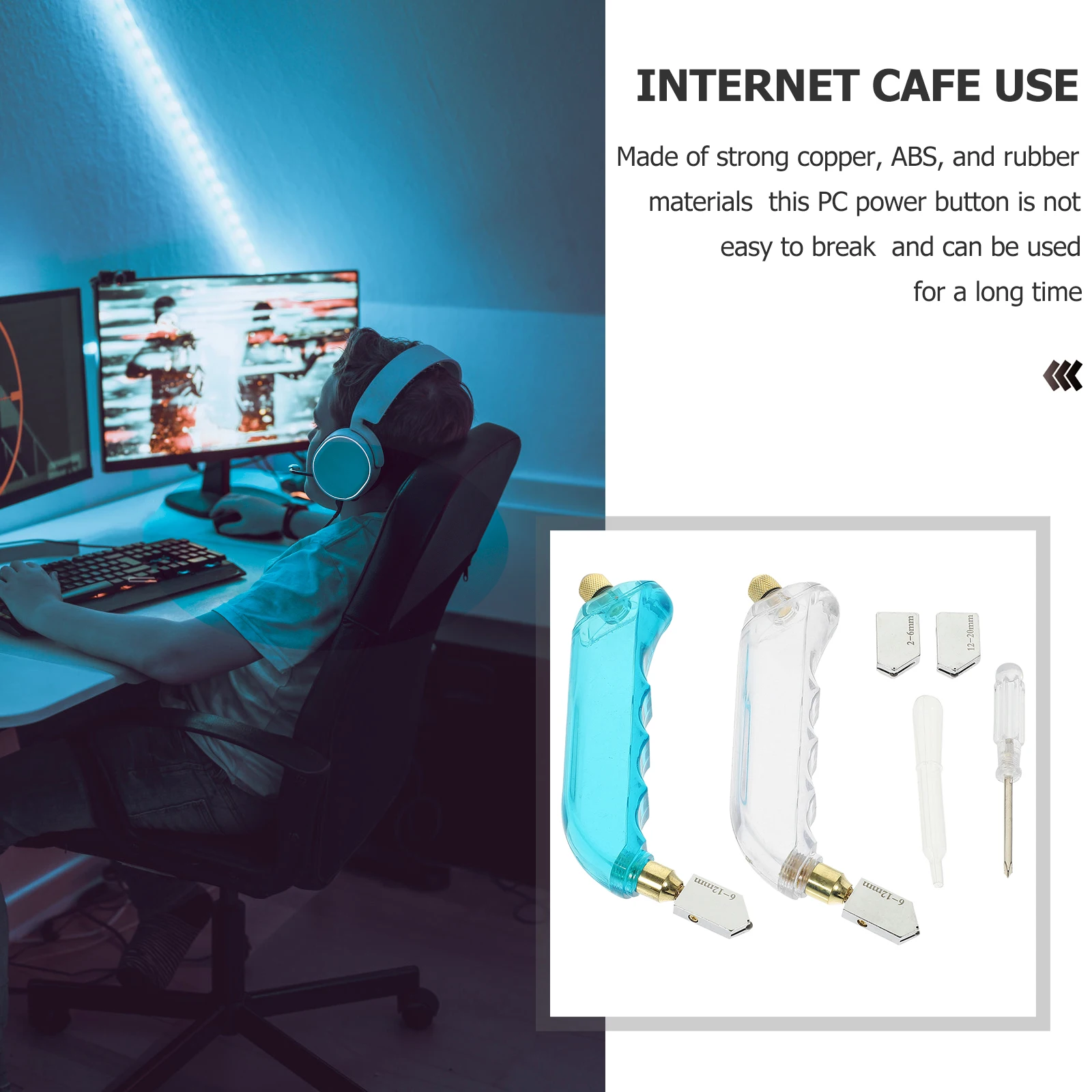 Robuster PC-Netzschalter mit Kupferkern, langes Kabel, Desktop-Computer-Host-Taste, einfache Installation, Büro, Heimgebrauch, Internetcafé, kompatibel