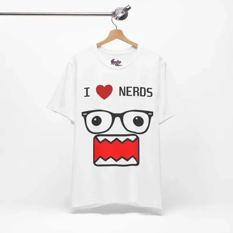 

Emo Scene y2k Fashion Tshirt, I love Nerds Domo Kun, 2000's Vintage Cartoon Hot
