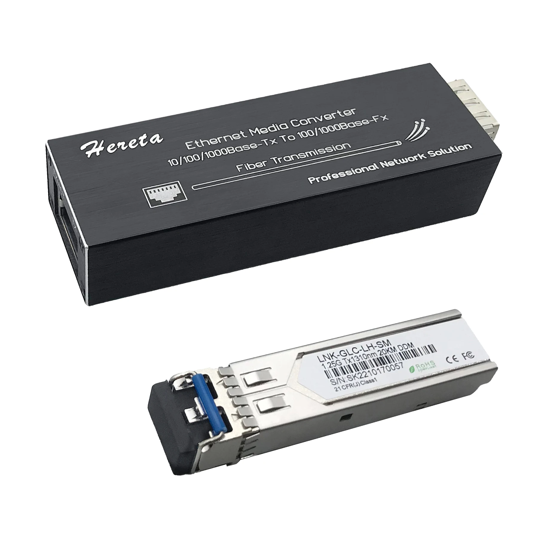 

Industrial Hardened Gigabit Fiber Media Converter with Single Mode Dual Fiber SFP/LC Module