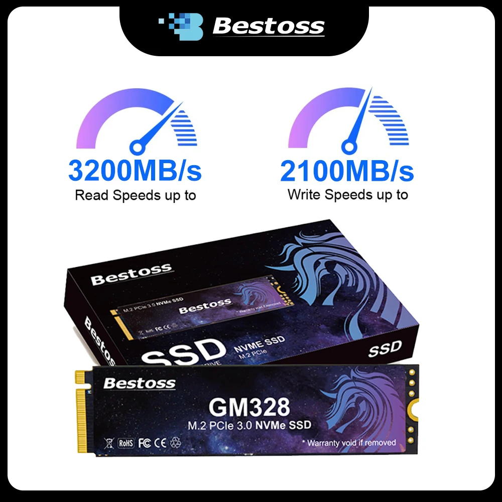 

Bestoss M.2 NVMe 128GB 256GB 512GB 1TB 2TB Protocol PCIe 3.0x4 Internal Hard Drive Hard Disk SSD For Gaming Diy Laptop Desktop