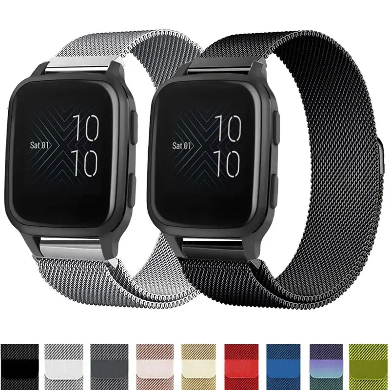 สร้อยข้อมือมิลานขนาด20มม. 22มม. สำหรับ Garmin vivoactive 4 3 Music venu SQ 2 plus สายสำหรับ Forerunner 245 645 55 158/vivomove 3 BAND