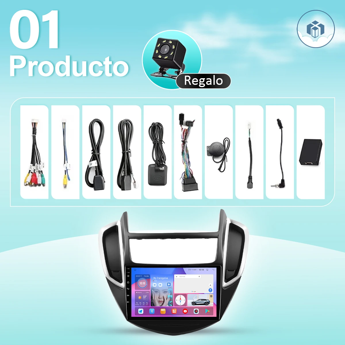 Unidad de Control Central con Navegación GPS para Chevrolet Trax 2012-2016, Reproductor de Radio para Auto, Multimedia, Android Auto, Carplay Inalámbrico, Android 14, 64G, con WiFi, Bluetooth, Pantalla de 9 Pulgadas