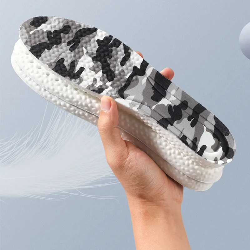 PU Latex Insoles for Shoe Sport Sweat-absorbing Breathable Deodorant High Elastic Comfort Insole Men Women Boost Shoe Pads 1Pair