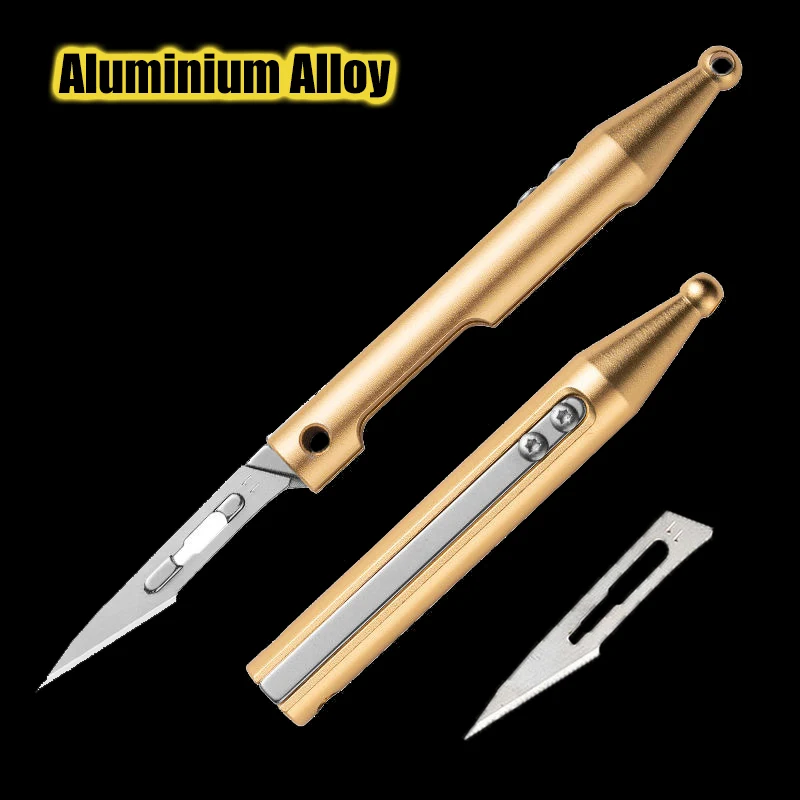 NEW Mini Aluminium Alloy Scalpel Folding Knife Keychain Pocket Utility Knife Selfdefense Tool Replaceable NO11Blade EDC Survive