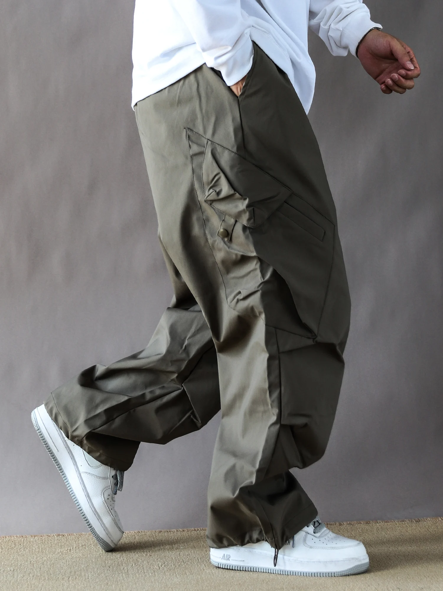 

Мужские повседневные рабочие брюки в японском ретро-стиле, весна-осень, цвет хаки, свободный крой, уличная мода, новинка 2025, с высокой талией, прямые штанины