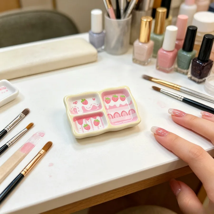 Portable Nail Art Mixing Palette With Multi-Grid Gel Polish Mixing Tray,Suitable For Salon & Home Use, Color Mixing Board Mini