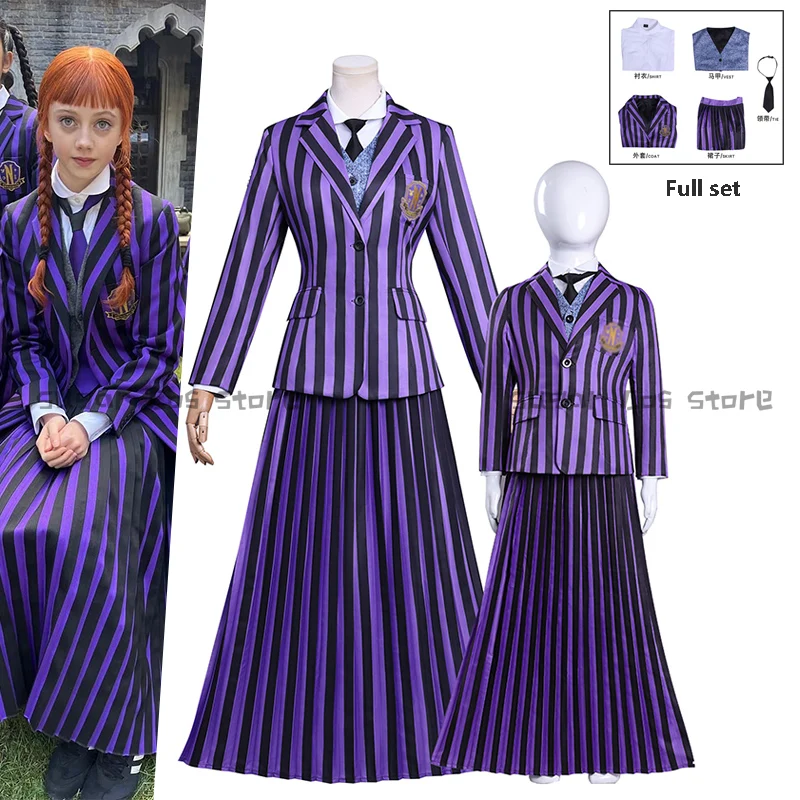 

Детский костюм Agnes для косплея Never Anime Movie More, школьная форма, черный костюм в стиле гот для девочек, карнавальная одежда на Хэллоуин