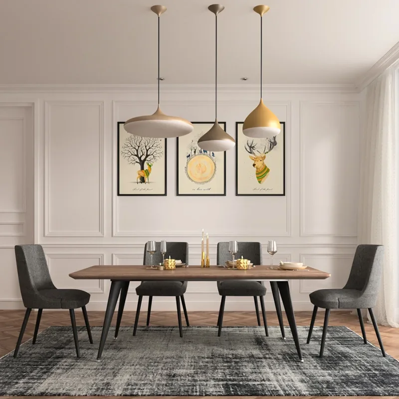 L  light luxury solid wood dining table and chair combination small apartment dining table for dining and negotiating