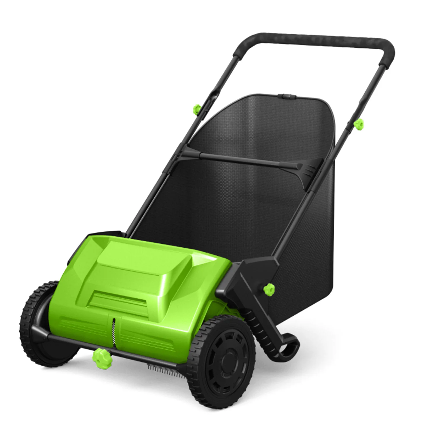 Vertak-A Garden Sweeper Lawn Collector Tools Walk Behind Manual Grass Leaf Sweeper with 103L Mesh Bag