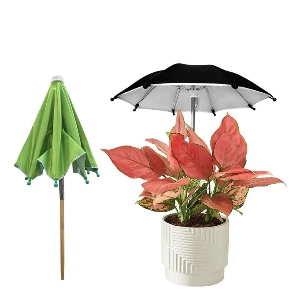 Windproof Patio Plant Umbrella Silver Shade Sun Protection Plant Shade Umbrella UV Protection Garden Shade Cover Plant