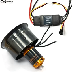 QX-MOTOR nowy 64mm EDF 12 łopatek wentylator kanałowy z QF2822 2200KV 2400KV 3500KV 3800KV 4300KV bezszczotkowy silnik zastosowanie 60A/80A ESC