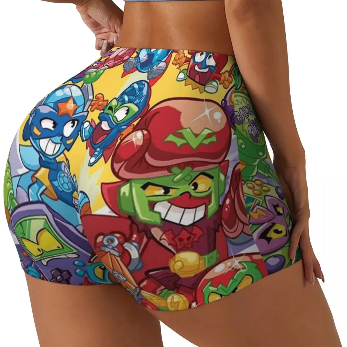 Custom Superthings Women Gym Workout Running Shorts Athletic Volleyball Biker Yoga Shorts