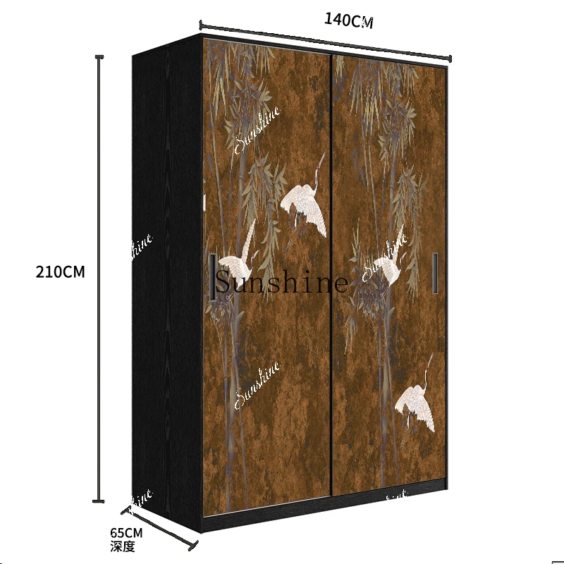 French medieval solid wood bedroom bedside cloakroom against the wall floor-to-ceiling storage cabinet  FT