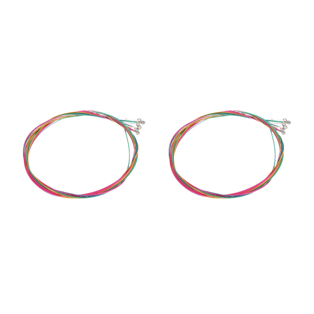 2Sets Colorful Acoustic Guitar Strings Alloy Smooth And Stable Tuning Replacement Guitar Strings Guitar String Set