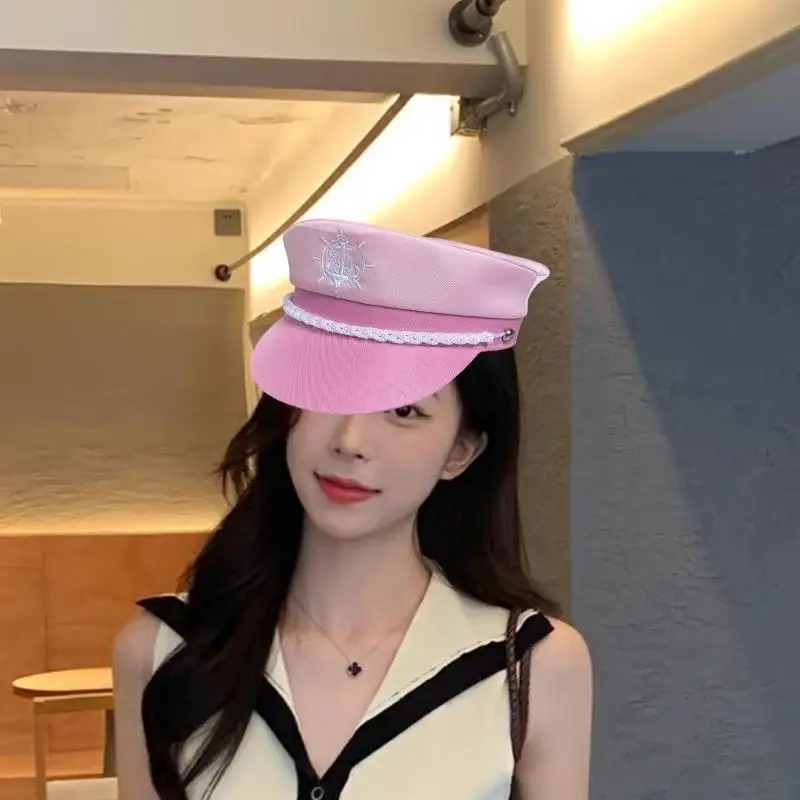 39BD สาวกัปตันหมวกปักสำหรับปาร์ตี้แต่งตัวสง่างามปาร์ตี้ปาร์ตี้กะลาสี