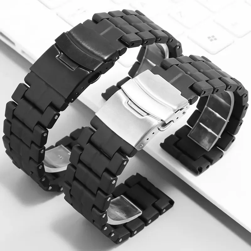 ل كاسيو Protrek سلسلة اكسسوارات PRW-60/YT 30/50/70 في الهواء الطلق الرجال لومينوكس الأسود البلاستيك الصلب الجبل 23 مللي متر حزام (استيك) ساعة