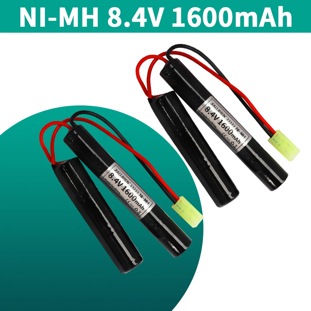 

1600mAh 8.4V Butterfly Nunchuck NIMH Battery Pack with USB Charger for Airsoft Guns M110, SR25, M249, G3 Rifle Accessories