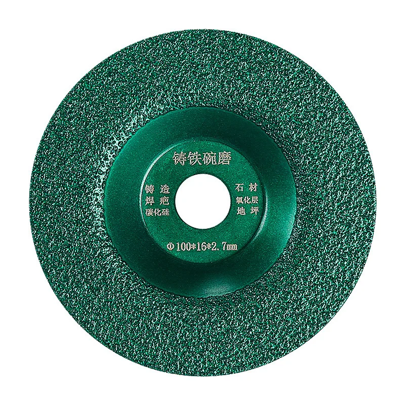 100*16mm Vacuum Brazing Diamond Grinding Disc Thickening Silicon Carbide Grinding Wheel Cup Iron Stainless Steel Grinding Disc