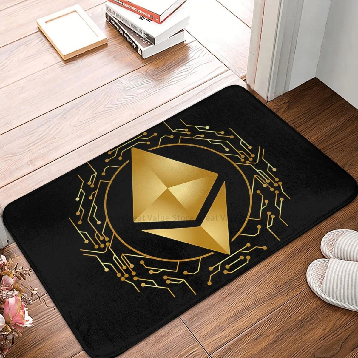 Cryptocurrency Bath Non-Slip Carpet Ethereum HODL Crypto Trader To The Moon Living Room Mat Welcome Doormat Floor Decor Rug