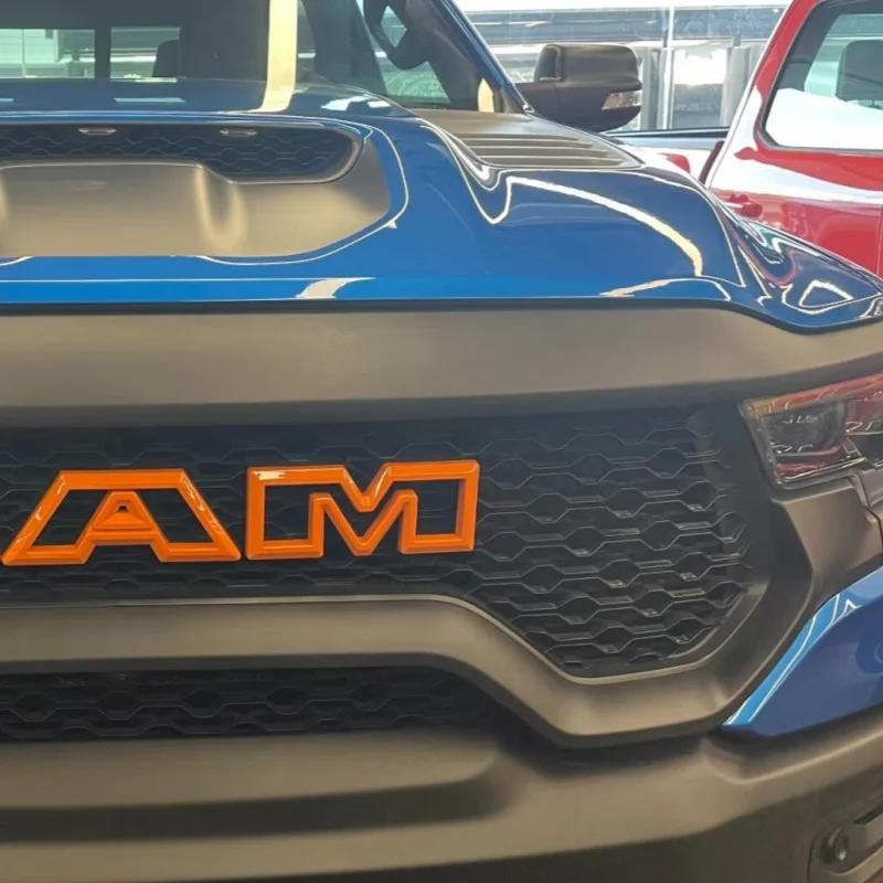 

For Dodge Ram 2023-2024 ABS Front Rear Steering Wheel Emblem Black Carbon Fiber Pattern Modified Patch Decorative Frame