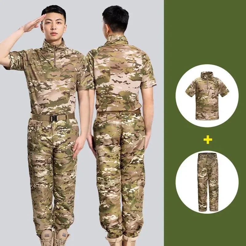 

Camouflage Uniform Tactical BDU Set Men Combat Shirt Pants Set Multicam Camo Airsoft Work Training Hunting Clothes Ghillie Suit