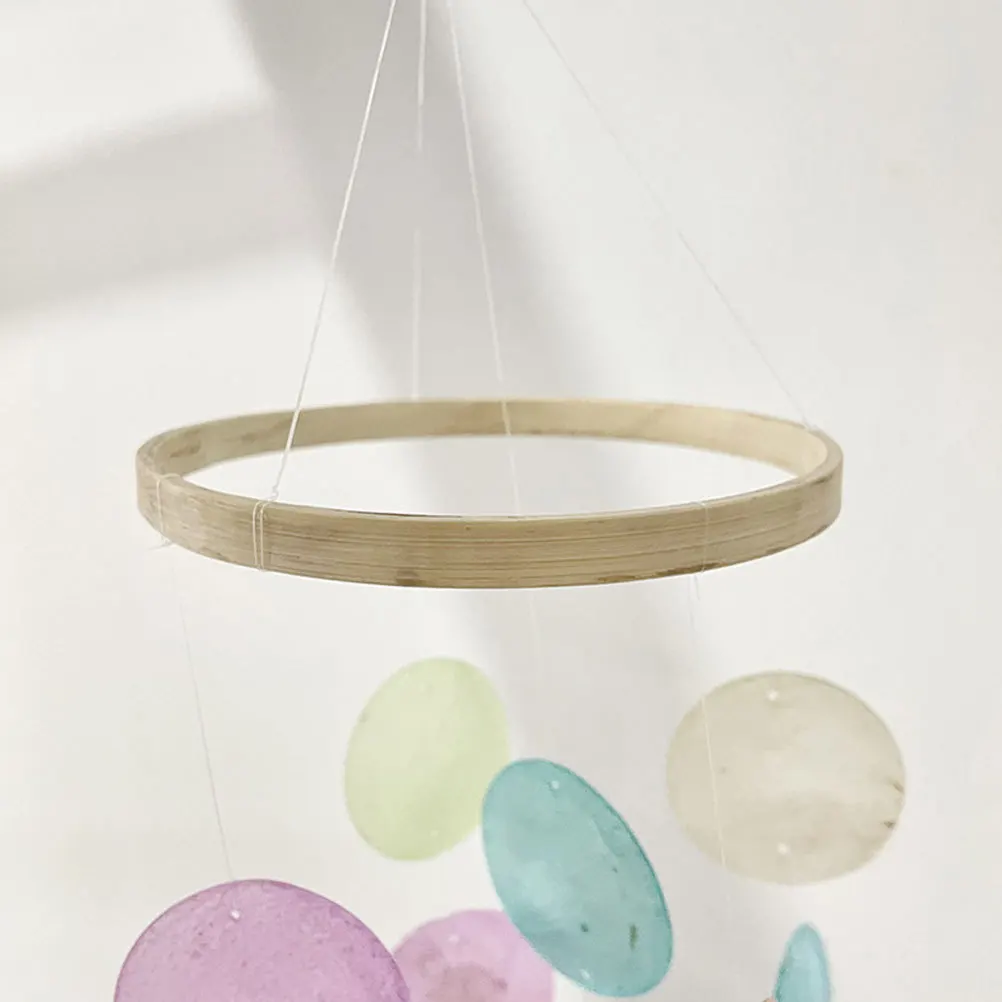 

Shell Decorative Wind Chime Rainbow Color Hand-Polished Indoor Outdoor Garden Hanging Pendant Relaxing Sound