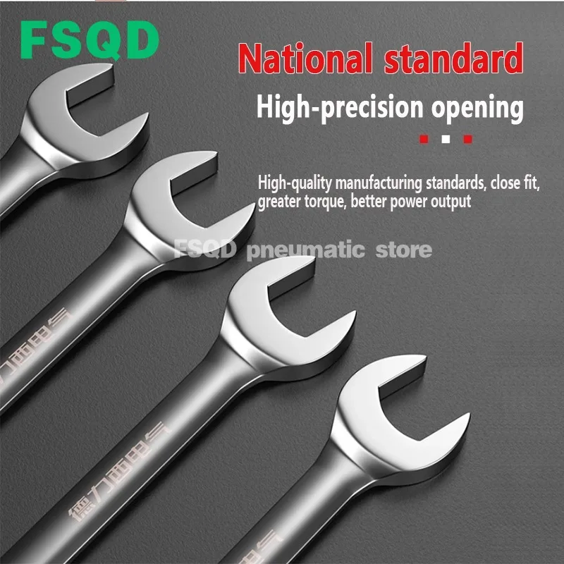 Dual-Function Adjustable Wrench Tool Set-Double Head Ratchet-Nickel Black Gold Wheel - Dual Function For Delixi