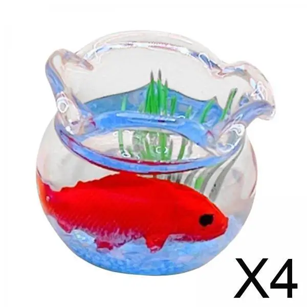 

4x миниатюрный набор декора подводного мира для дисплея кукольного домика