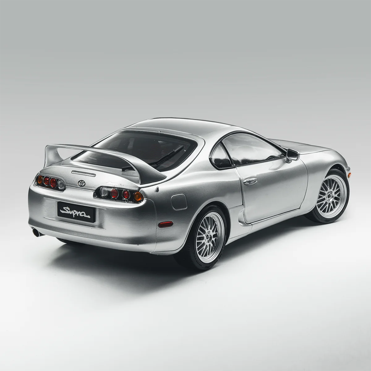 WHELART 1/18 Toyota Supra A80 Silver Full Open Diecast – Officially Licensed Collectible Model LHD/RHD Available