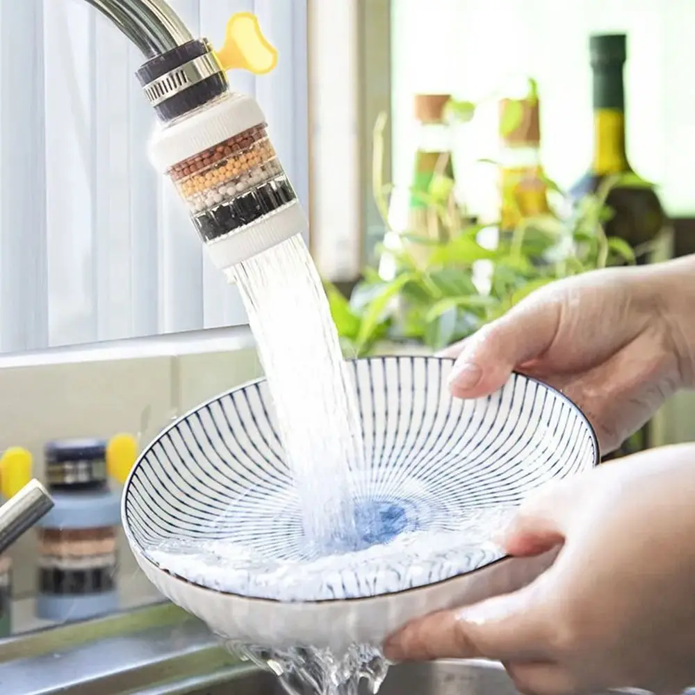Water Purification Adjustable Anti-Splash Filter Nozzle Kitchen Tap Faucet Filter 6-layer Filtration