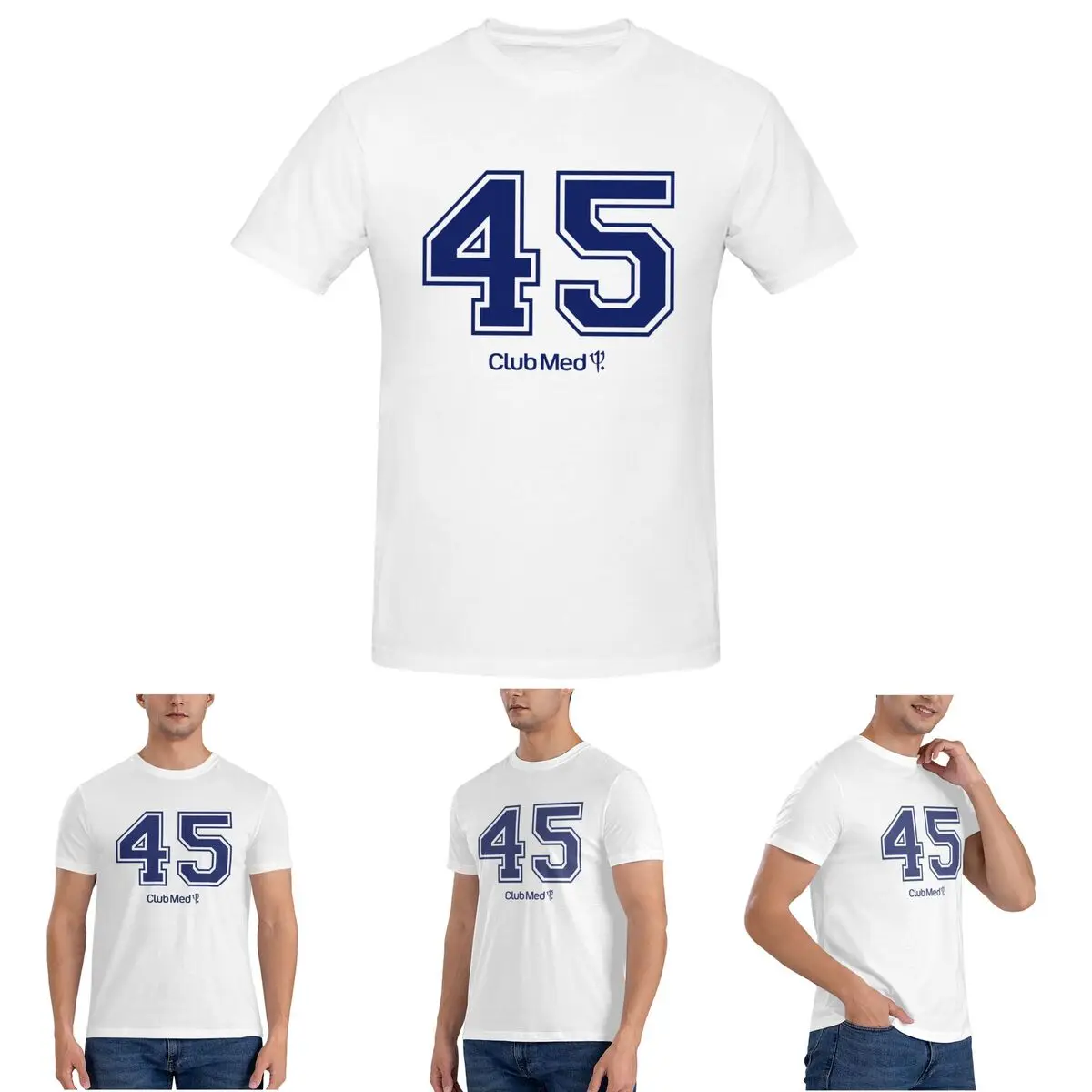 

Number 45 Club Med T-Shirt for Men Cotton Plus Size T Shirts Men's Short Sleeve Crew Neck Summer Clothes Tops S-6XL