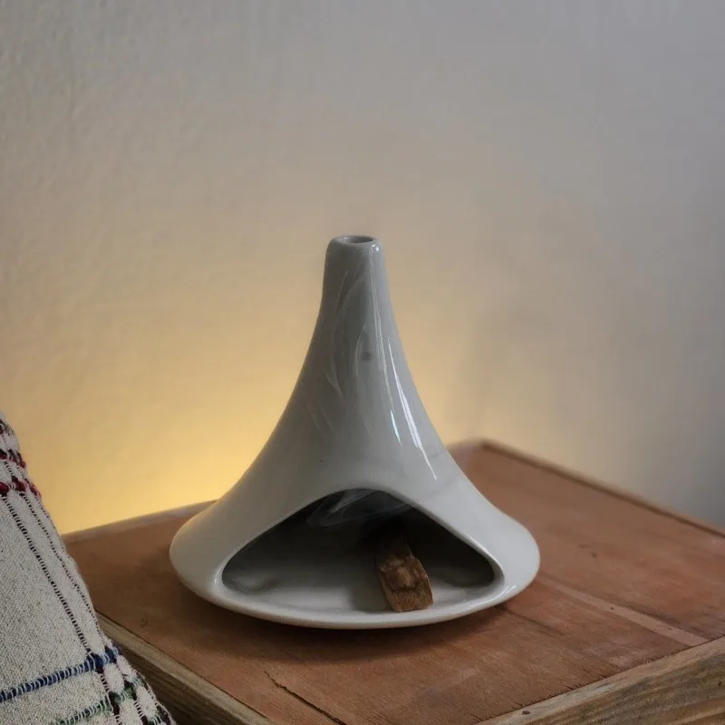 Peru Palo Santo Ceramic Burner Tray Holder Sage Incense Stick Aromatherapy Diffuser