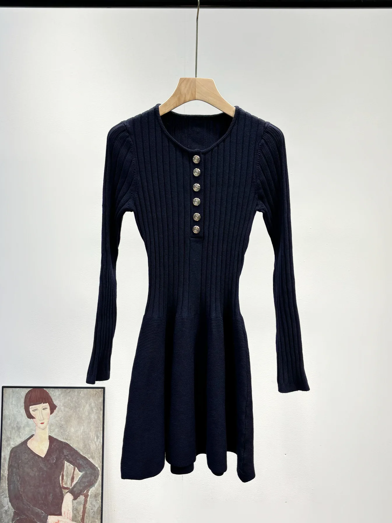 Women's 2025 Autumn New Retro All-match Knitted Dress