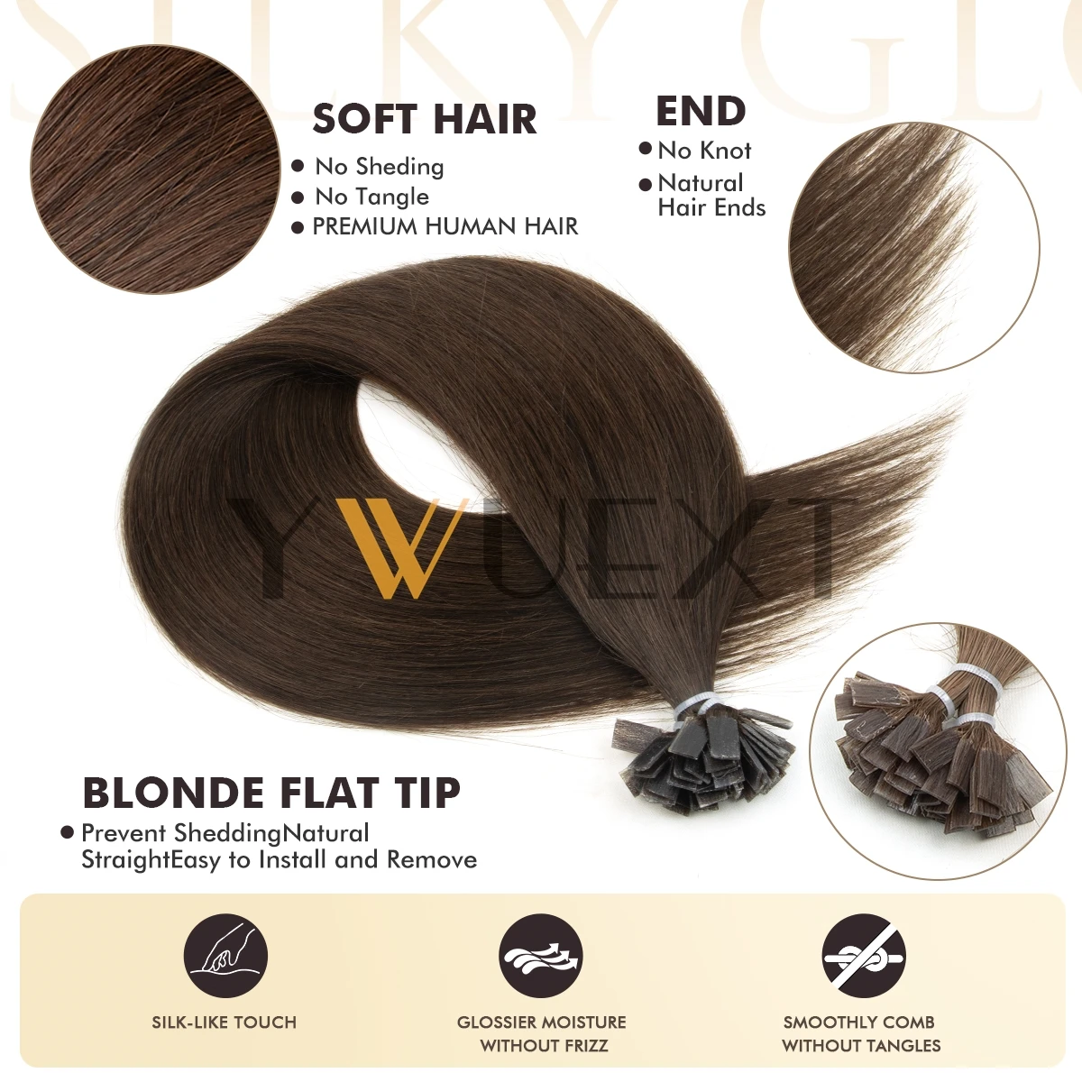 طرف مسطح وصلات شعر شعر الإنسان 12 ''-20'' الكيراتين تلميح الساخن الانصهار وصلة إطالة شعر طبيعي ضوء الوزن رقيقة ينتهي 30 جرام/الحزمة