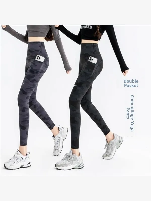 

Новые женские брюки для йоги с высокой талией, камуфляжные, тонкие, из армейской кожи, больших размеров, для велоспорта, с новым дизайном