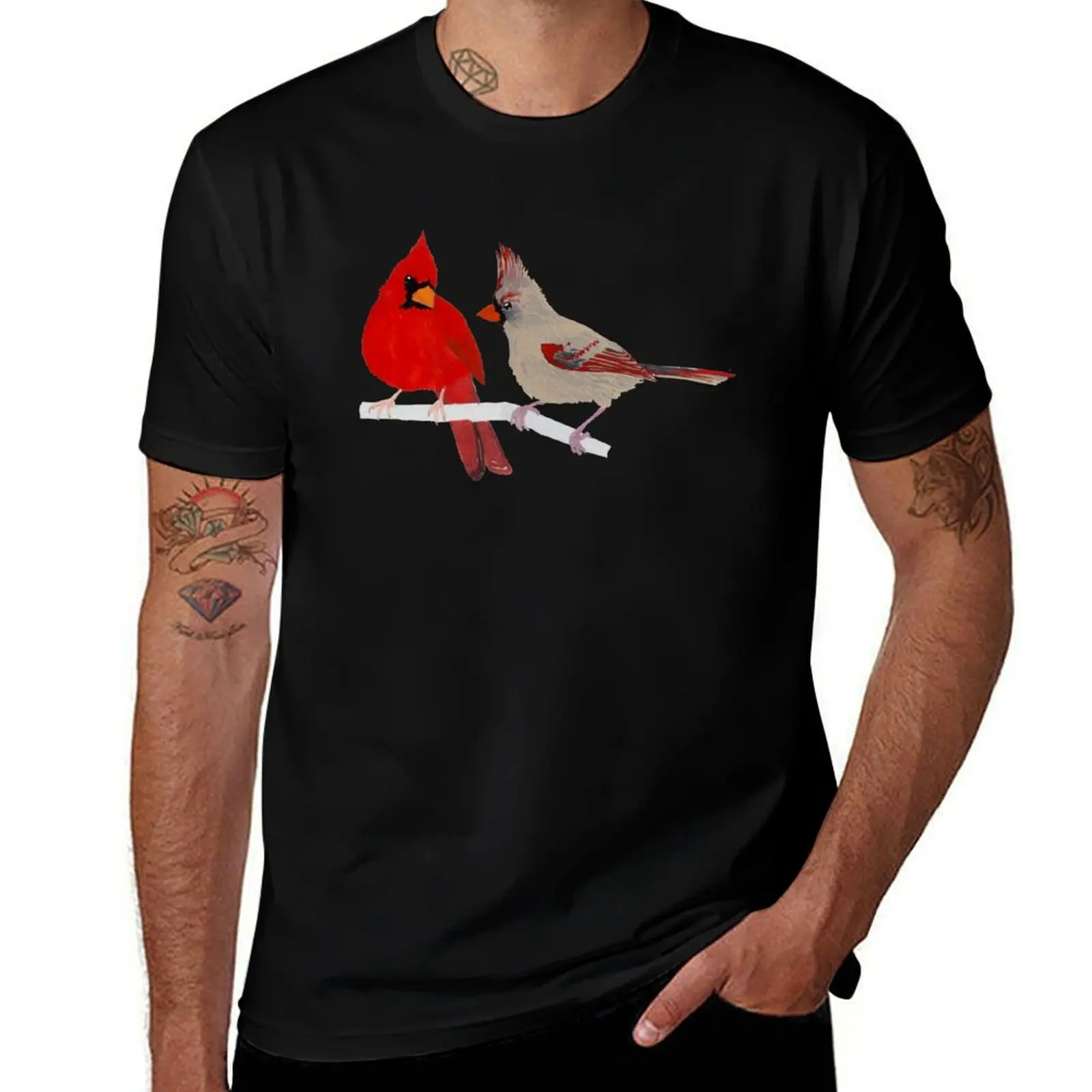 Northern Cardinal T-Shirt Casual Loose Fit Short Sleeve T-Shirt