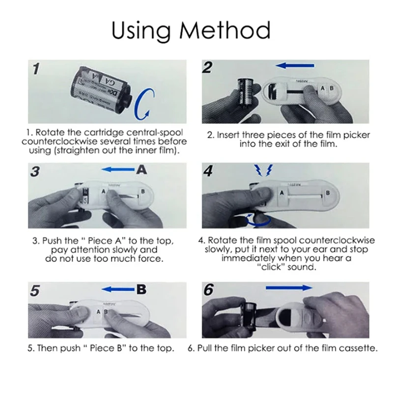 Grey Film Leader Retriever Roll Film Tools Film Picker For 35Mm Cassettes 135 Roll Films Extractor Film Picker Film Retriever