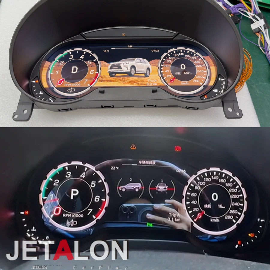 

12,3-дюймовая цифровая панель приборной панели для Lexus GX400 GX460 с 2010-2019, полный ЖК-дисплей, кластер спидометра, виртуальный кабин, Linux, HDMI