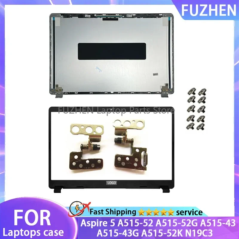 

New For Acer Aspire 5 A515-52 A515-52G A515-43 A515-43G A515-52K N19C3 LCD Back Cover Rear Lid Case LCD Bezel Hinges Metal