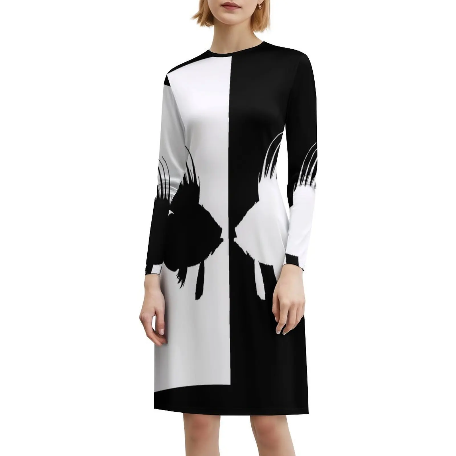 فستان دوري فيش على الطراز الكوري للنساء، فستان كاجوال أنيق للحفلات أو الارتداء اليومي، فستان فني ساحلي صيفي للشاطئ السفلي #6